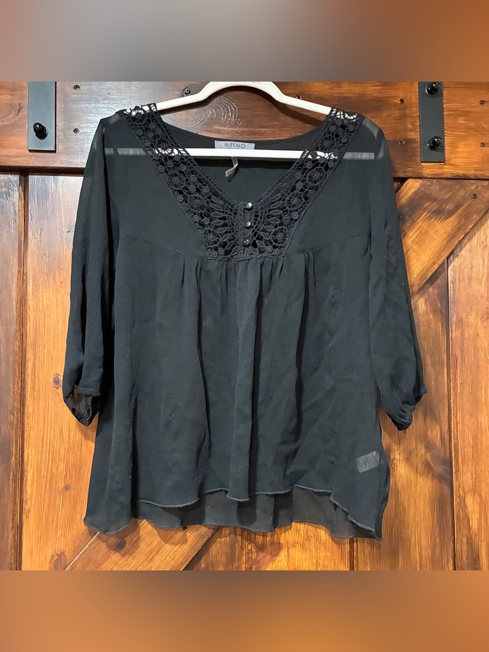 Buffalo David Bitton black sheer blouse